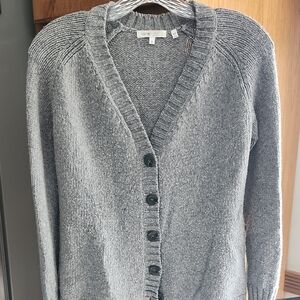 Vince Women's Gray Wool Blend Cardigan Sweater